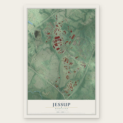 Jessup, Maryland map print, the full design