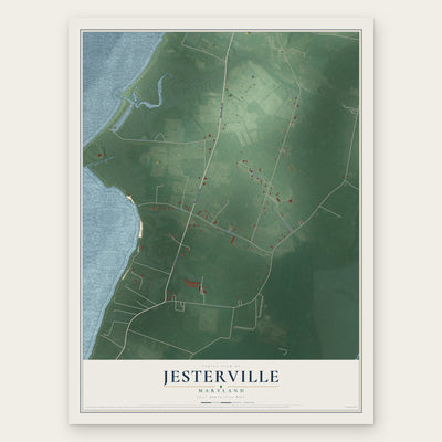Jesterville, Maryland map print, the full design