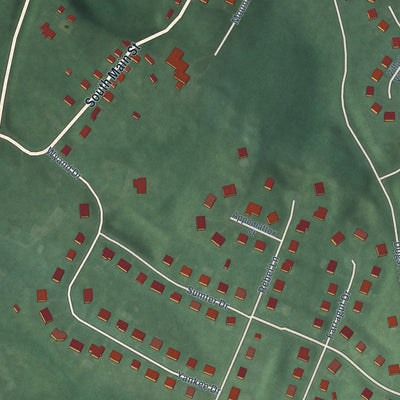 Second close-up of the map of Keedysville, Maryland print showing more streets and buildings