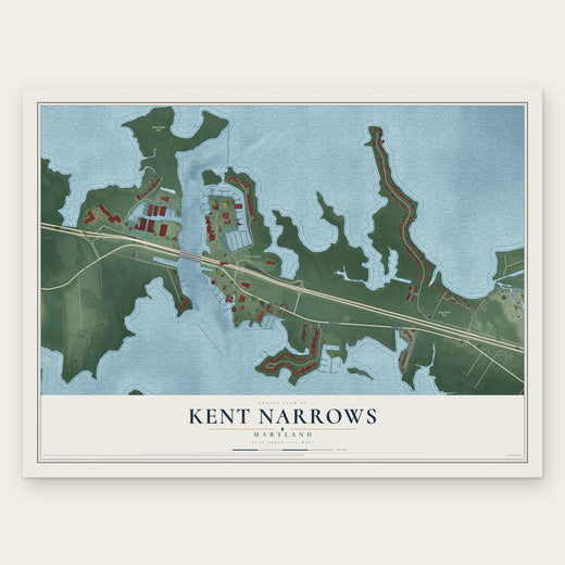 Kent Narrows, Maryland map print, the full design