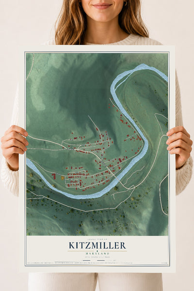 Map of Kitzmiller, Maryland, 18 x 24 inch unframed archival matte print