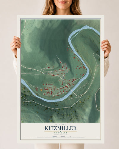 Map of Kitzmiller, Maryland, 24 x 36 inch unframed archival matte print