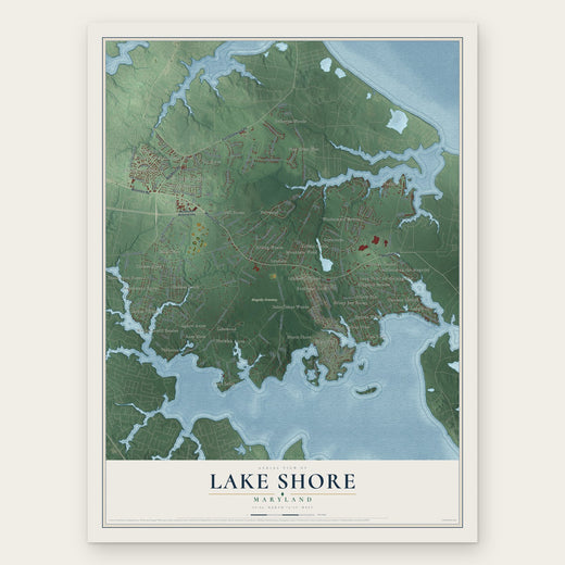 Lake Shore, Maryland map print, the full design
