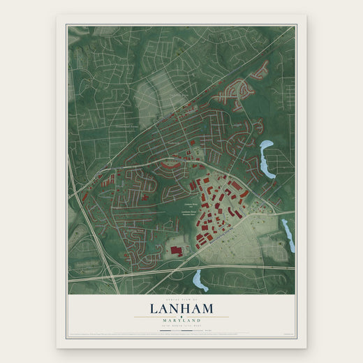 Lanham, Maryland map print, the full design