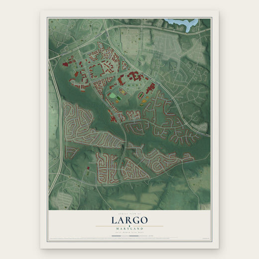 Largo, Maryland map print, the full design