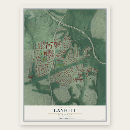 Layhill, Maryland map print, the full design