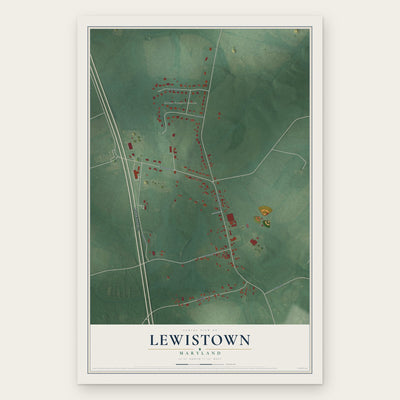 Lewistown, Maryland map print, the full design