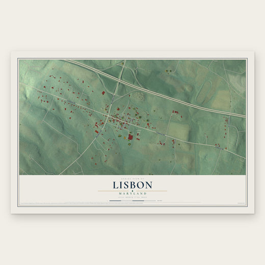 Lisbon, Maryland map print, the full design