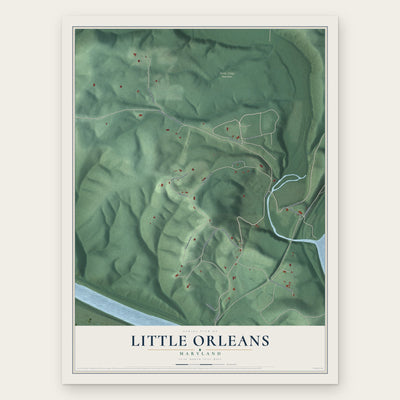 Little Orleans, Maryland map print, the full design