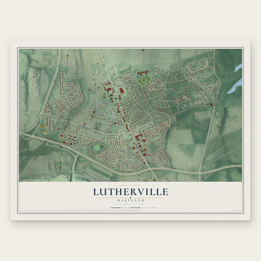 Lutherville, Maryland map print, the full design