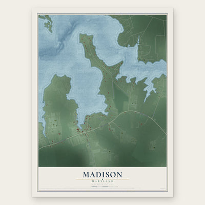 Madison, Maryland map print, the full design