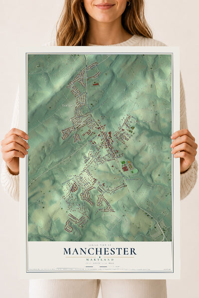 Map of Manchester, Maryland, 18 x 24 inch unframed archival matte print