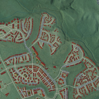 Close-up of the map of Marlboro Village, Maryland print showing street and building detail