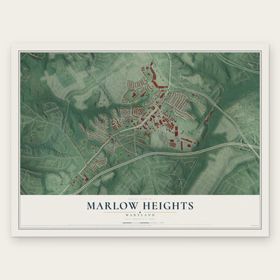 Marlow Heights, Maryland map print, the full design