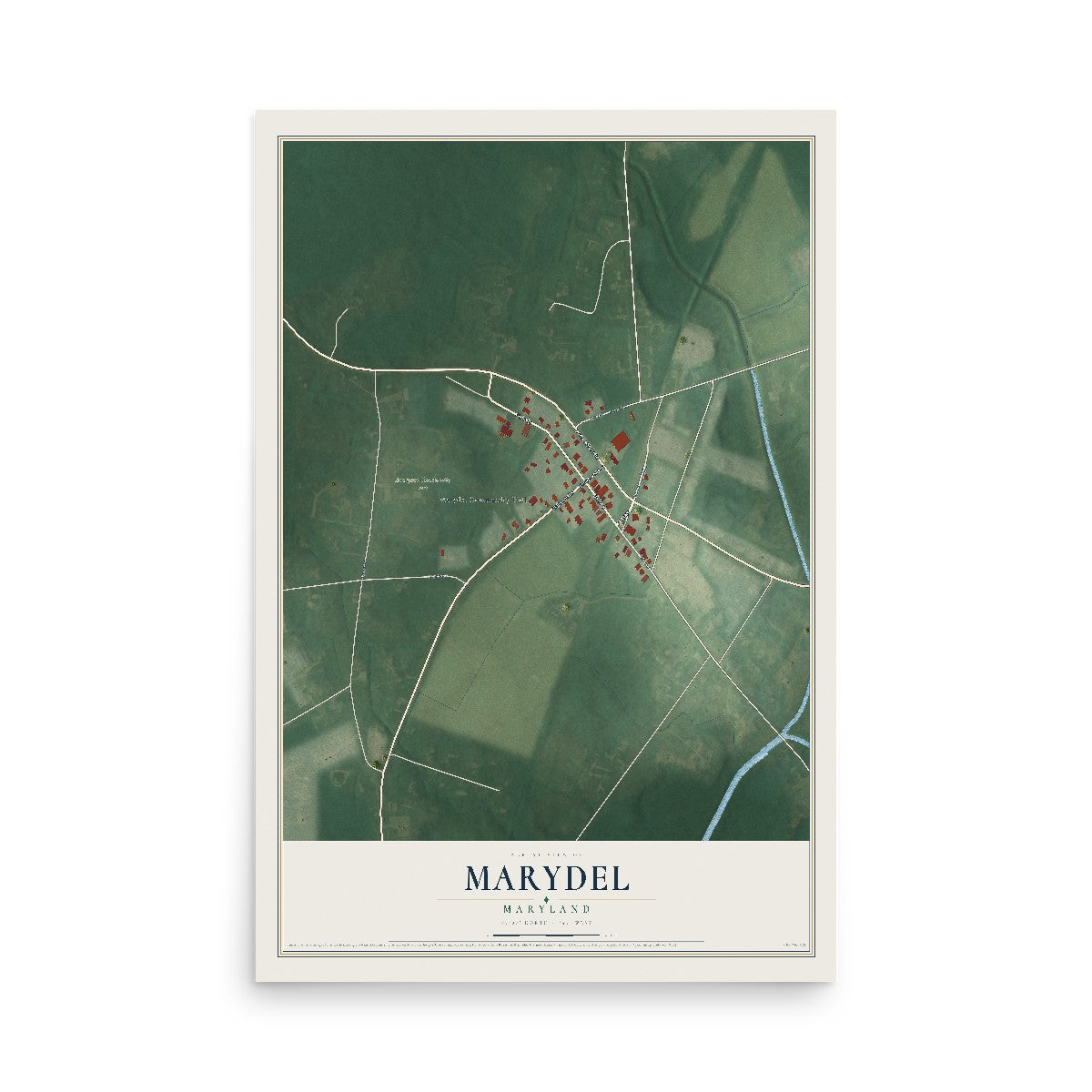 Map of Marydel, Maryland, 12 x 18 inch unframed archival matte print