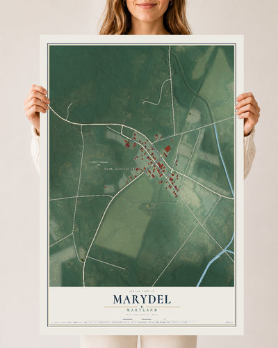 Map of Marydel, Maryland, 24 x 36 inch unframed archival matte print