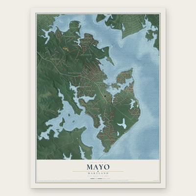 Mayo, Maryland map print, the full design