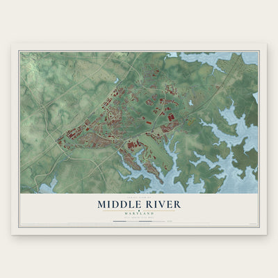 Middle River, Maryland map print, the full design
