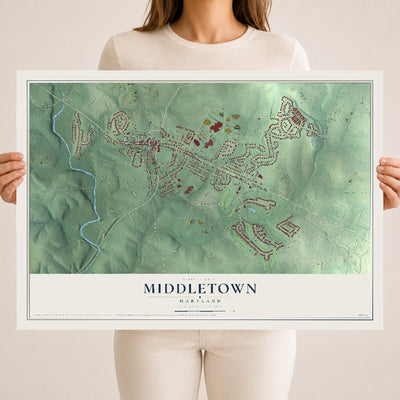 Map of Middletown, Maryland, 18 x 24 inch unframed archival matte print