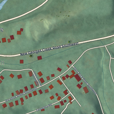 Second close-up of the map of Midland, Maryland print showing more streets and buildings