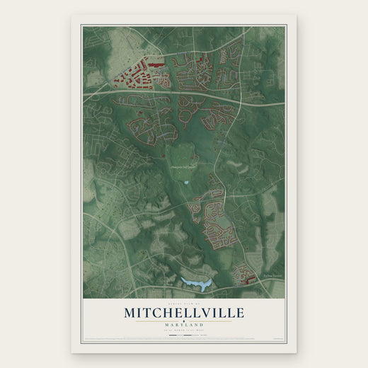 Mitchellville, Maryland map print, the full design