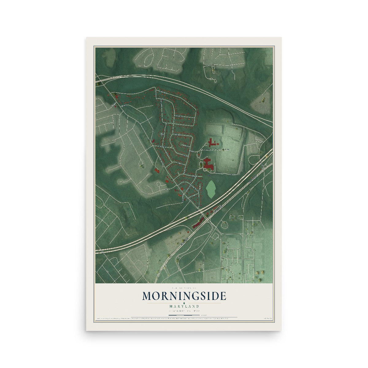 Map of Morningside, Maryland, 12 x 18 inch unframed archival matte print