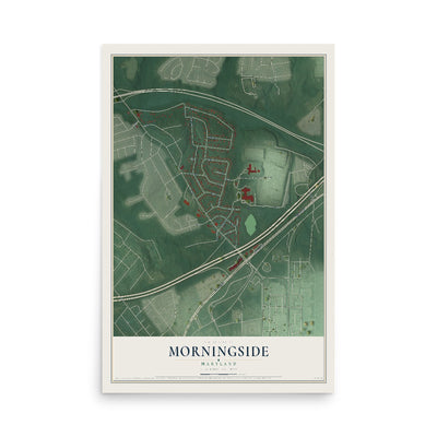 Map of Morningside, Maryland, 12 x 18 inch unframed archival matte print