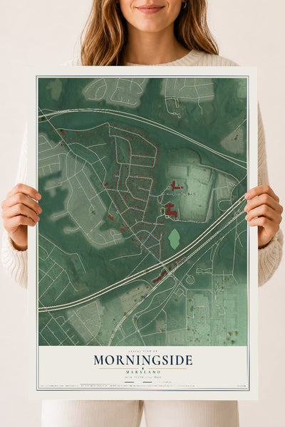 Map of Morningside, Maryland, 18 x 24 inch unframed archival matte print