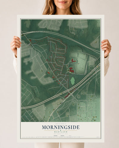 Map of Morningside, Maryland, 24 x 36 inch unframed archival matte print