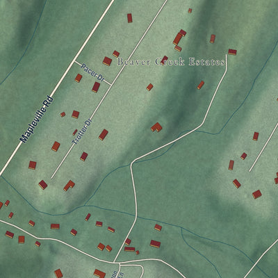 Close-up of the map of Mount Aetna, Maryland print showing street and building detail