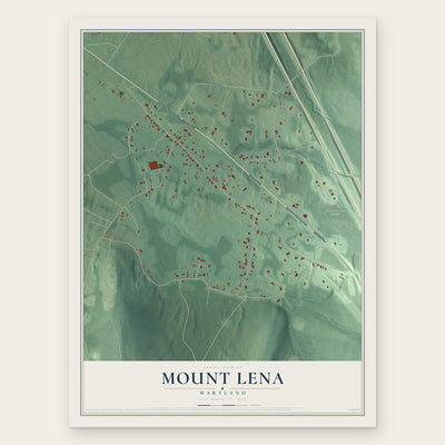 Mount Lena, Maryland map print, the full design