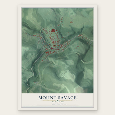 Mount Savage, Maryland map print, the full design