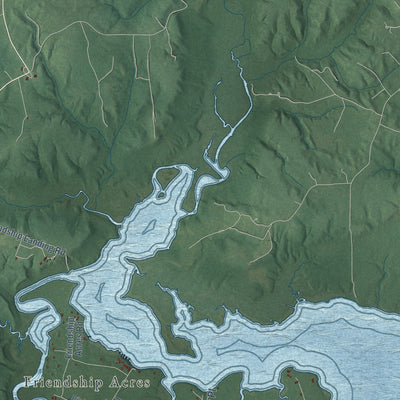 Close-up of the map of Nanjemoy, Maryland print showing street and building detail