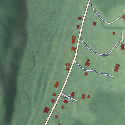 Close-up of the map of National, Maryland print showing street and building detail