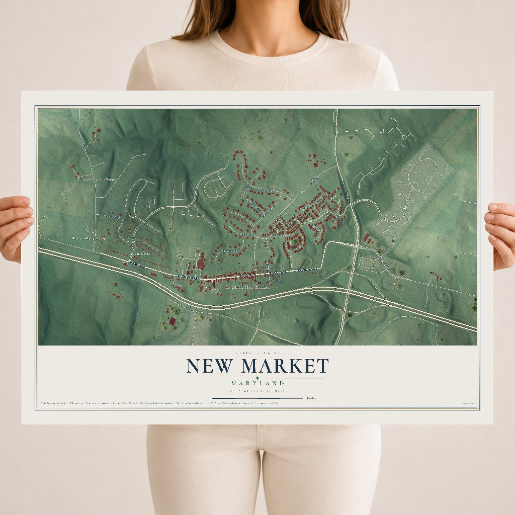 Map of New Market, Maryland, 18 x 24 inch unframed archival matte print