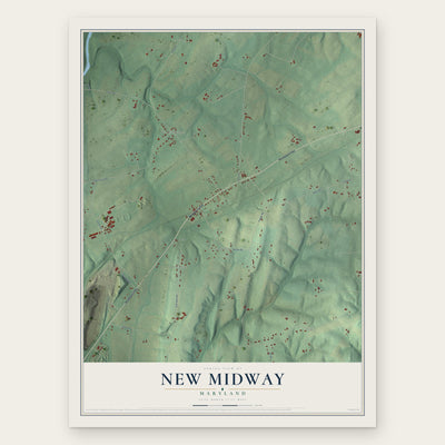 New Midway, Maryland map print, the full design