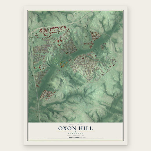 Oxon Hill, Maryland map print, the full design