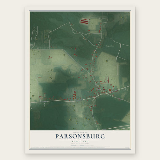 Parsonsburg, Maryland map print, the full design