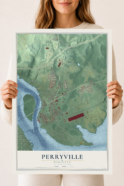 Map of Perryville, Maryland, 18 x 24 inch unframed archival matte print