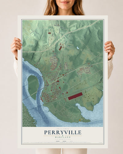 Map of Perryville, Maryland, 24 x 36 inch unframed archival matte print