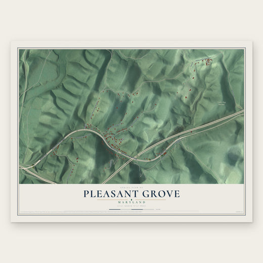 Pleasant Grove, Maryland map print, the full design