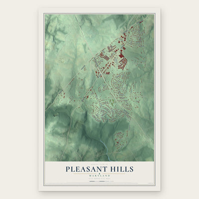 Pleasant Hills, Maryland map print, the full design