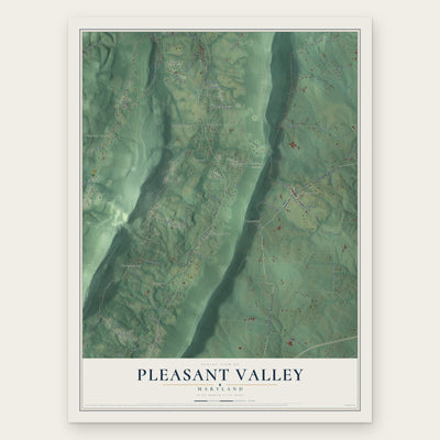 Pleasant Valley, Maryland map print, the full design