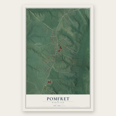 Pomfret, Maryland map print, the full design