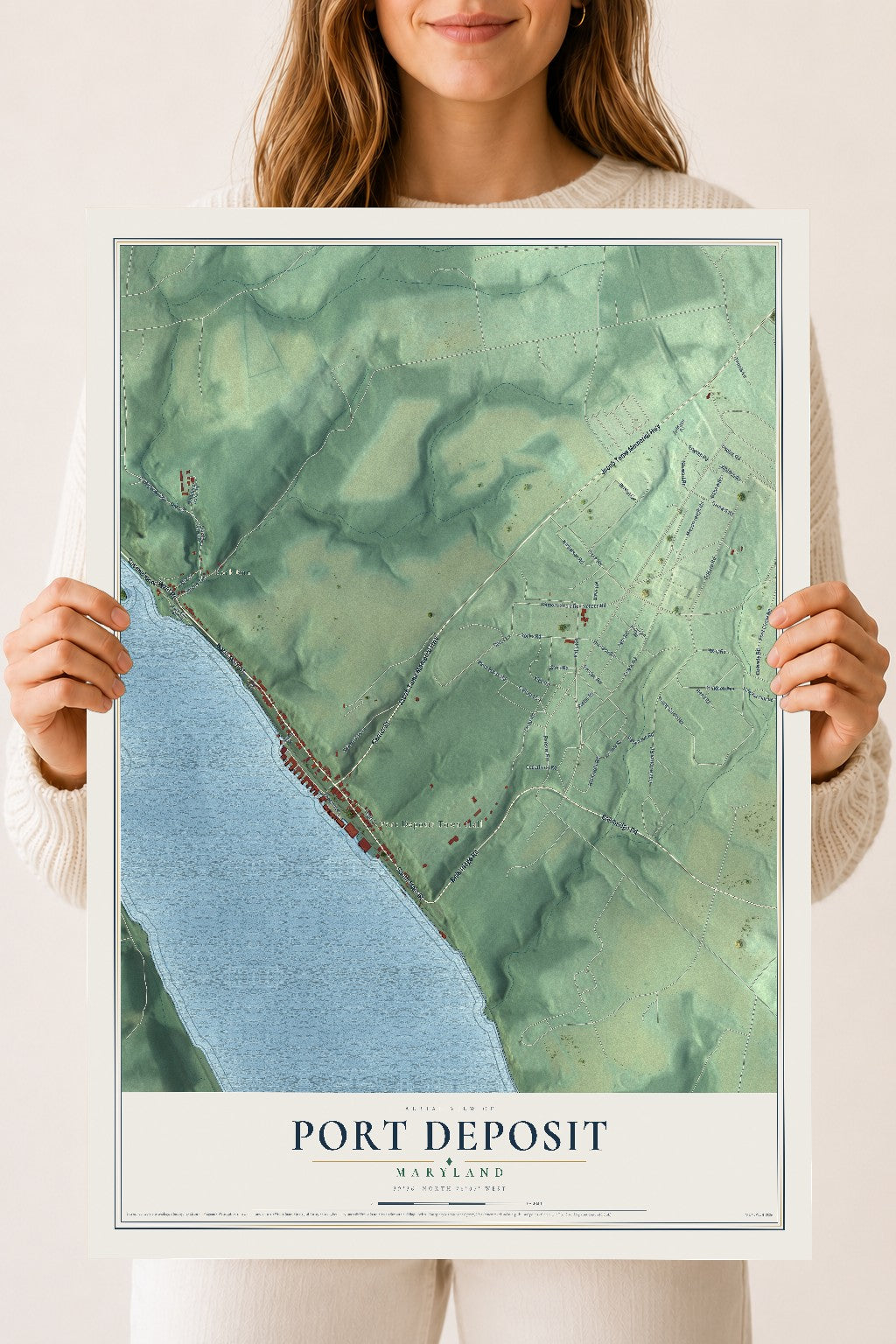 Map of Port Deposit, Maryland, 18 x 24 inch unframed archival matte print