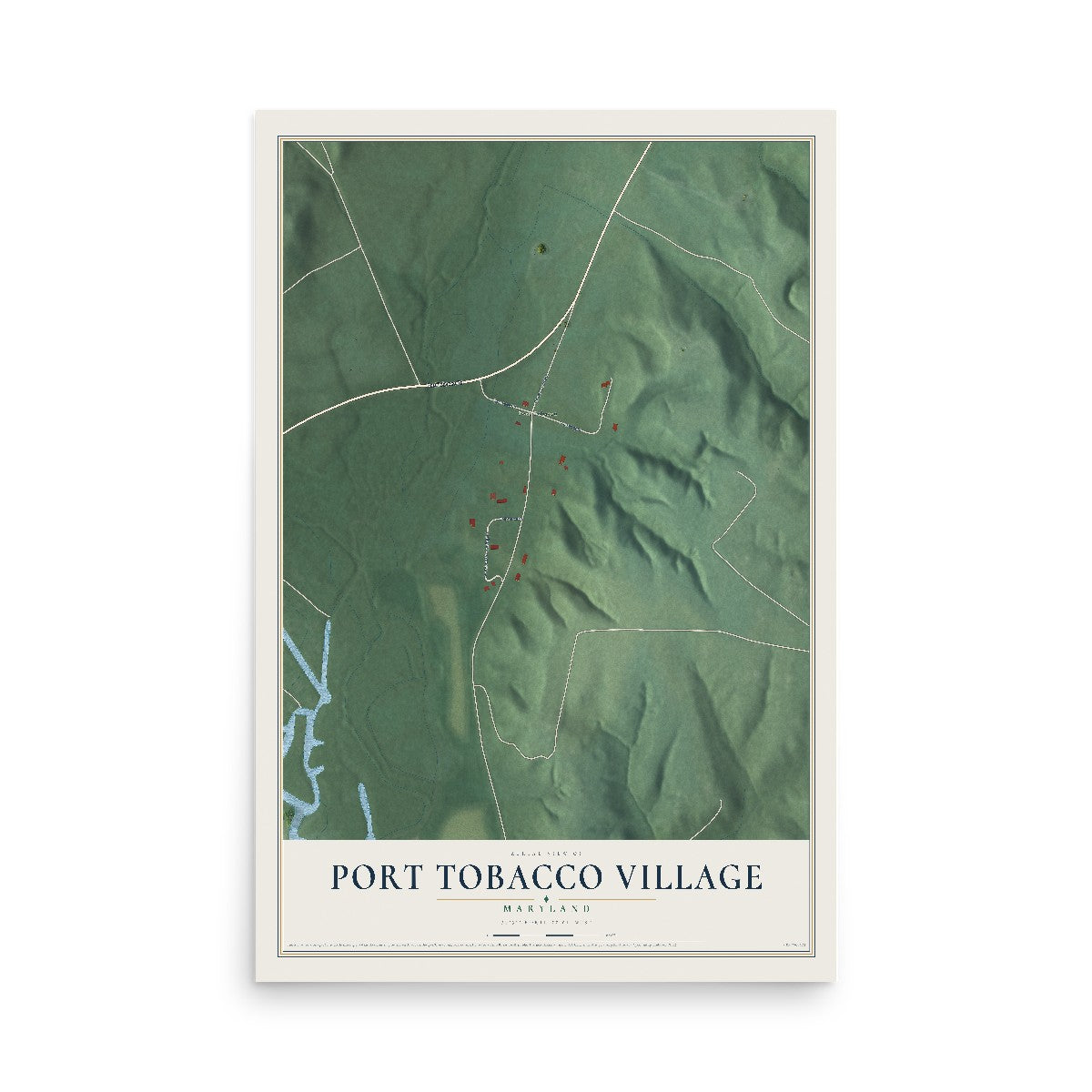Map of Port Tobacco Village, Maryland, 12 x 18 inch unframed archival matte print