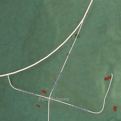 Close-up of the map of Port Tobacco Village, Maryland print showing street and building detail