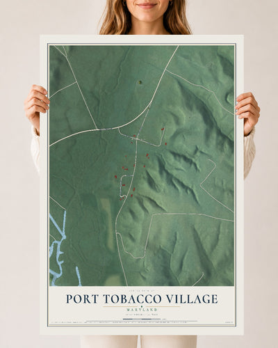 Map of Port Tobacco Village, Maryland, 24 x 36 inch unframed archival matte print