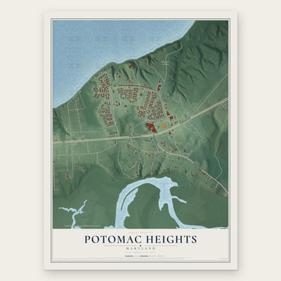 Potomac Heights, Maryland map print, the full design