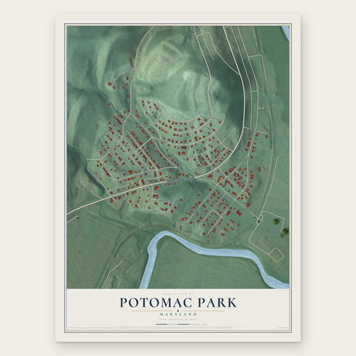 Potomac Park, Maryland map print, the full design